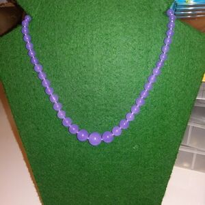 Purple Jade and Sterling Necklace